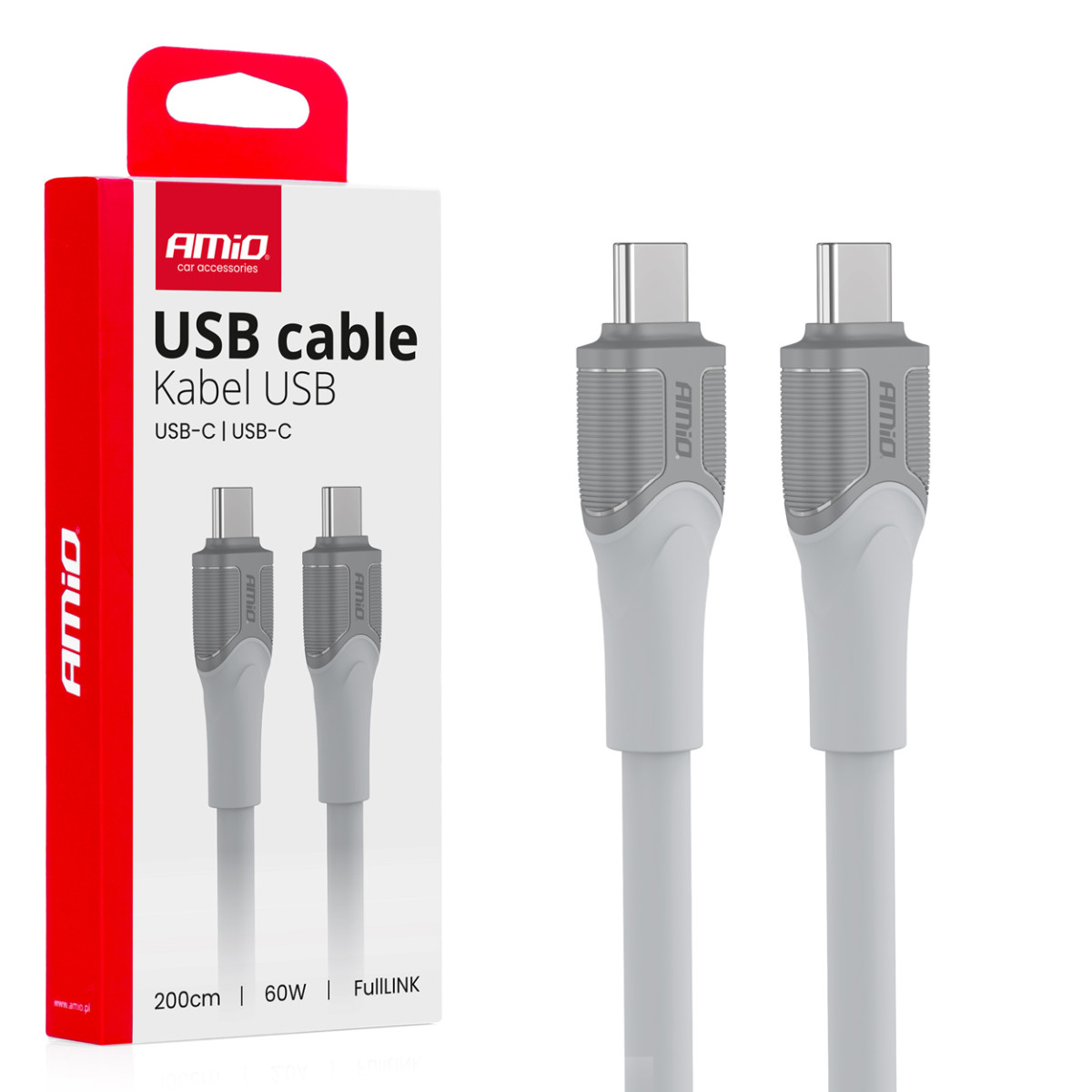 USB-C - USB-C -kaapeli 2 m 60W FullLINK X111 AMIO-04292