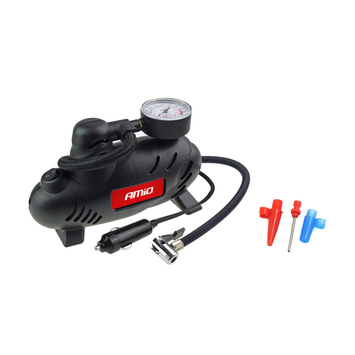 Auton ilmakompressori LED-valaistuksella 12V ACOMP-07 AMIO-02181