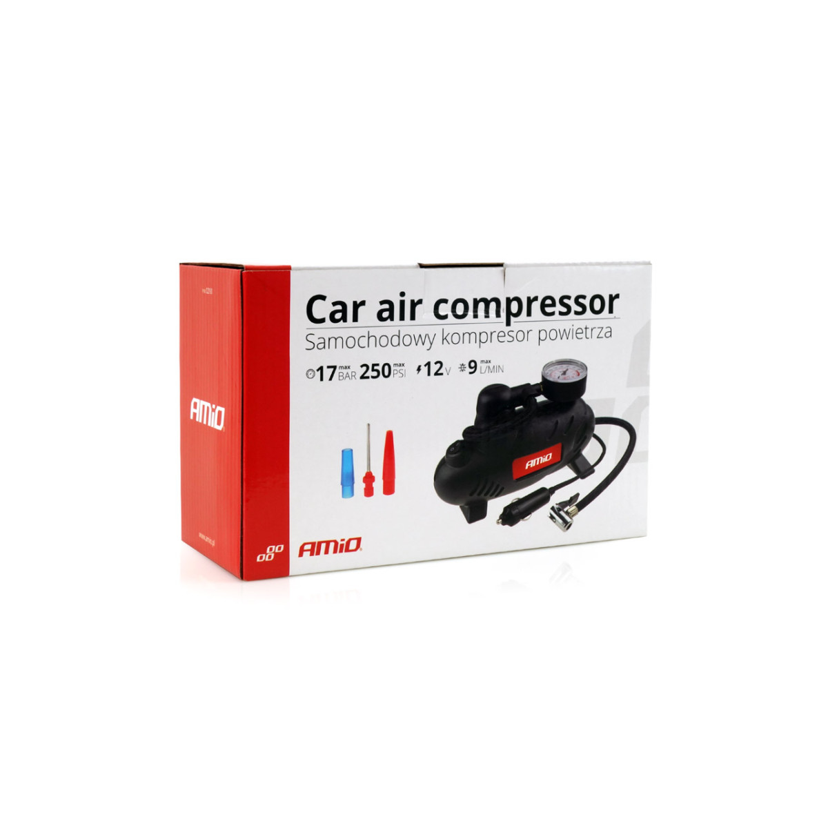Auton ilmakompressori LED-valaistuksella 12V ACOMP-07 AMIO-02181