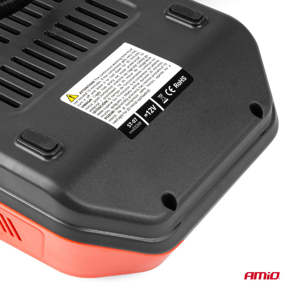 Auton ilmakompressori 12 V, LCD, LED, AMIO-03268