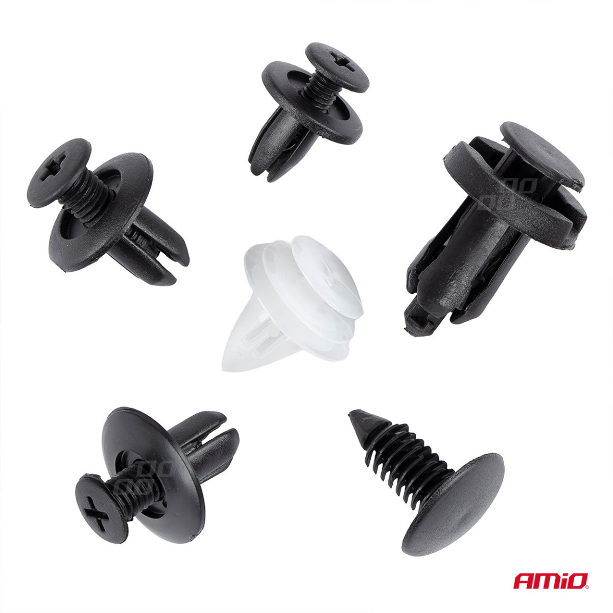 Auton kiinnitystappien ja -klipsien sarja, 100 kpl, AMIO-02830