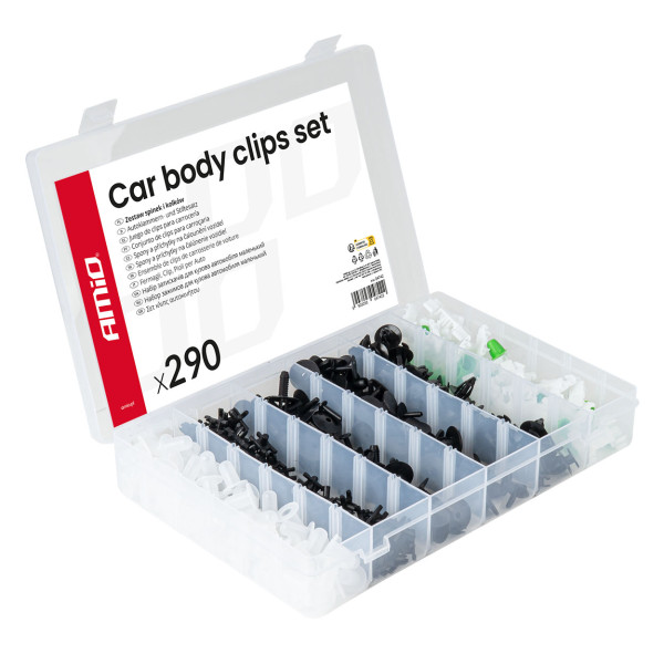 Auton kiinnitystappien ja klipsien sarja, 290 kpl. AMIO-04742