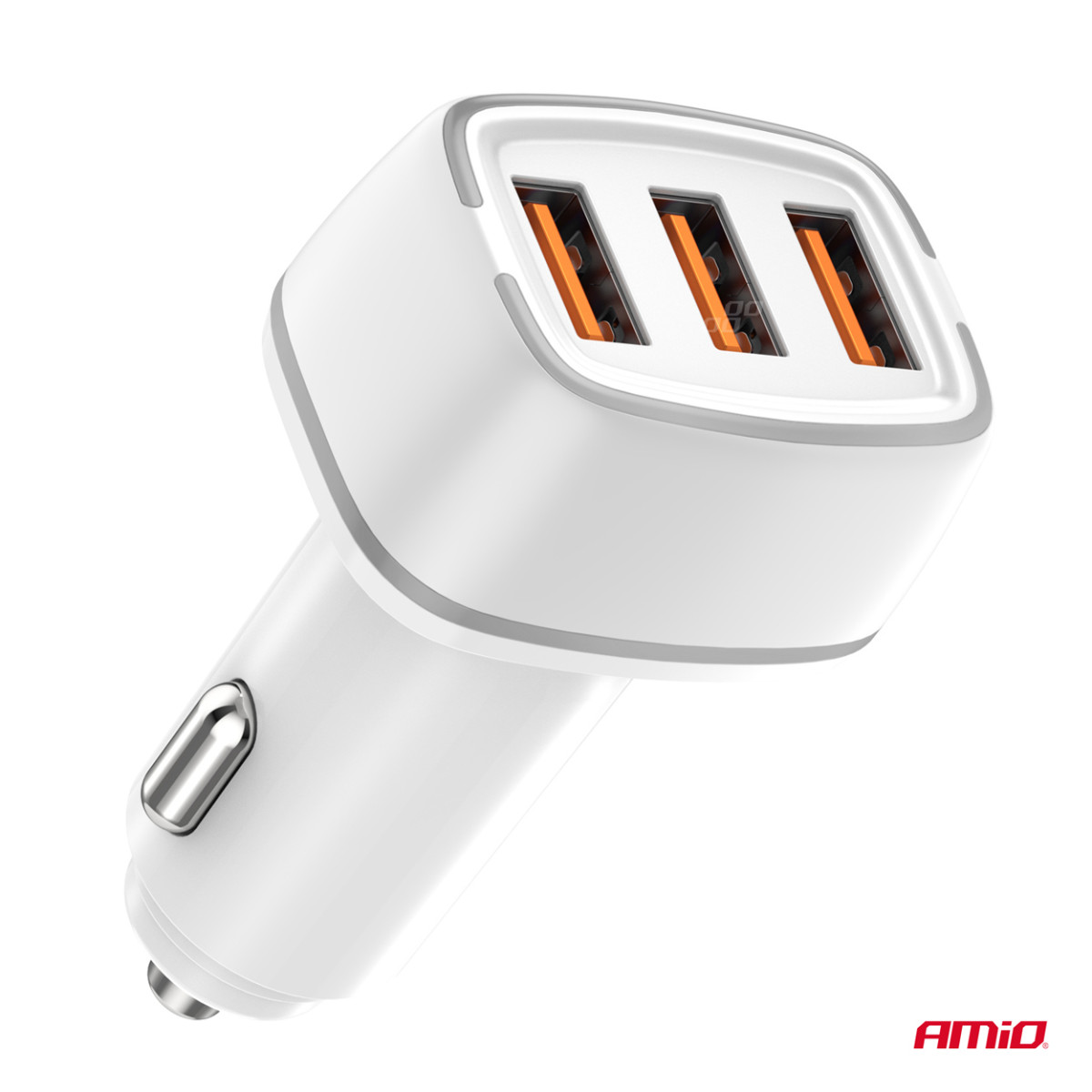Autolaturi 2x USB-A + USB-C 32W 12/24V AMiO-03890
