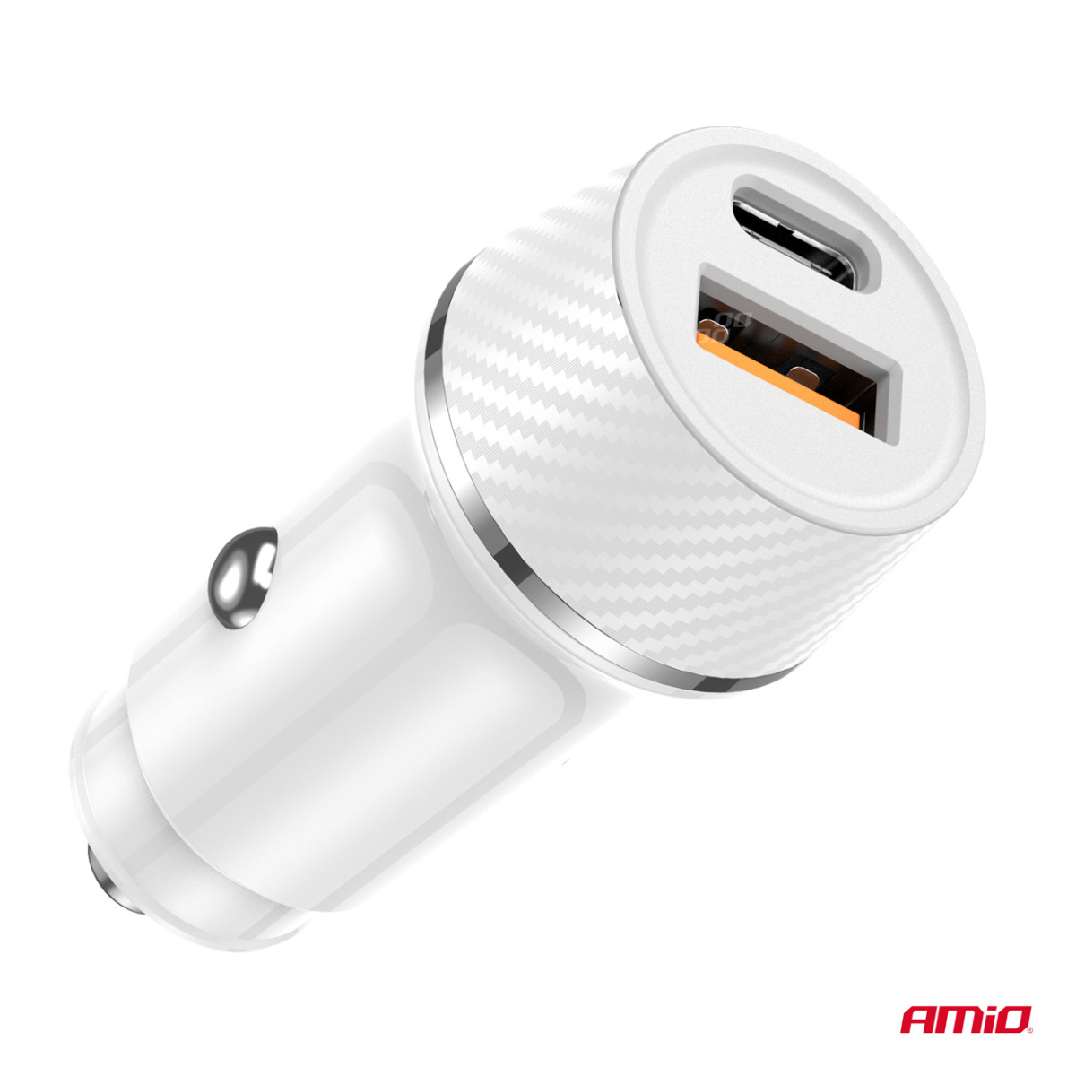 Autolaturi USB-A + USB-C 20W 12/24V AMiO-03878