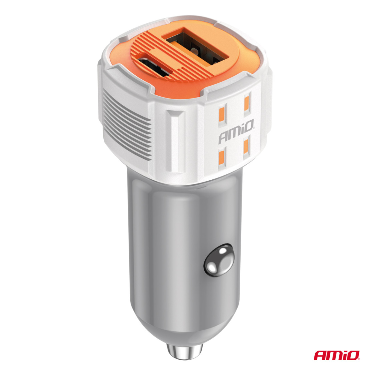 Autolaturi USB-A + USB-C 20W 12/24V AMiO-03882