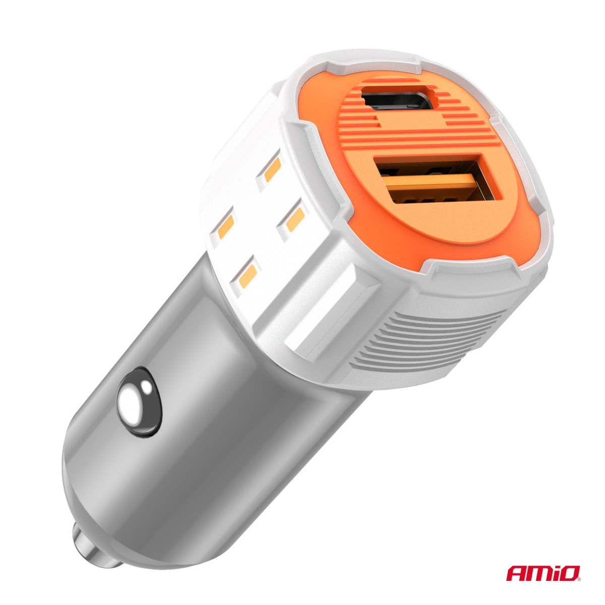 Autolaturi USB-A + USB-C 20W 12/24V AMiO-03882
