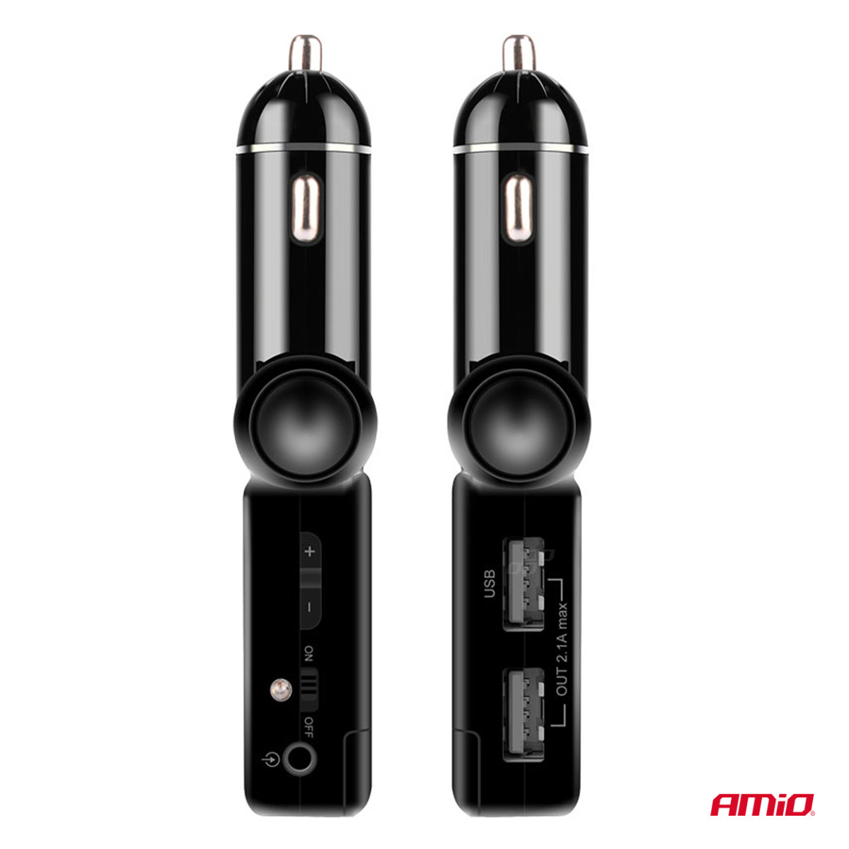 Auton FM-lähetin, 2×USB-A 12V 24V AMIO-04650