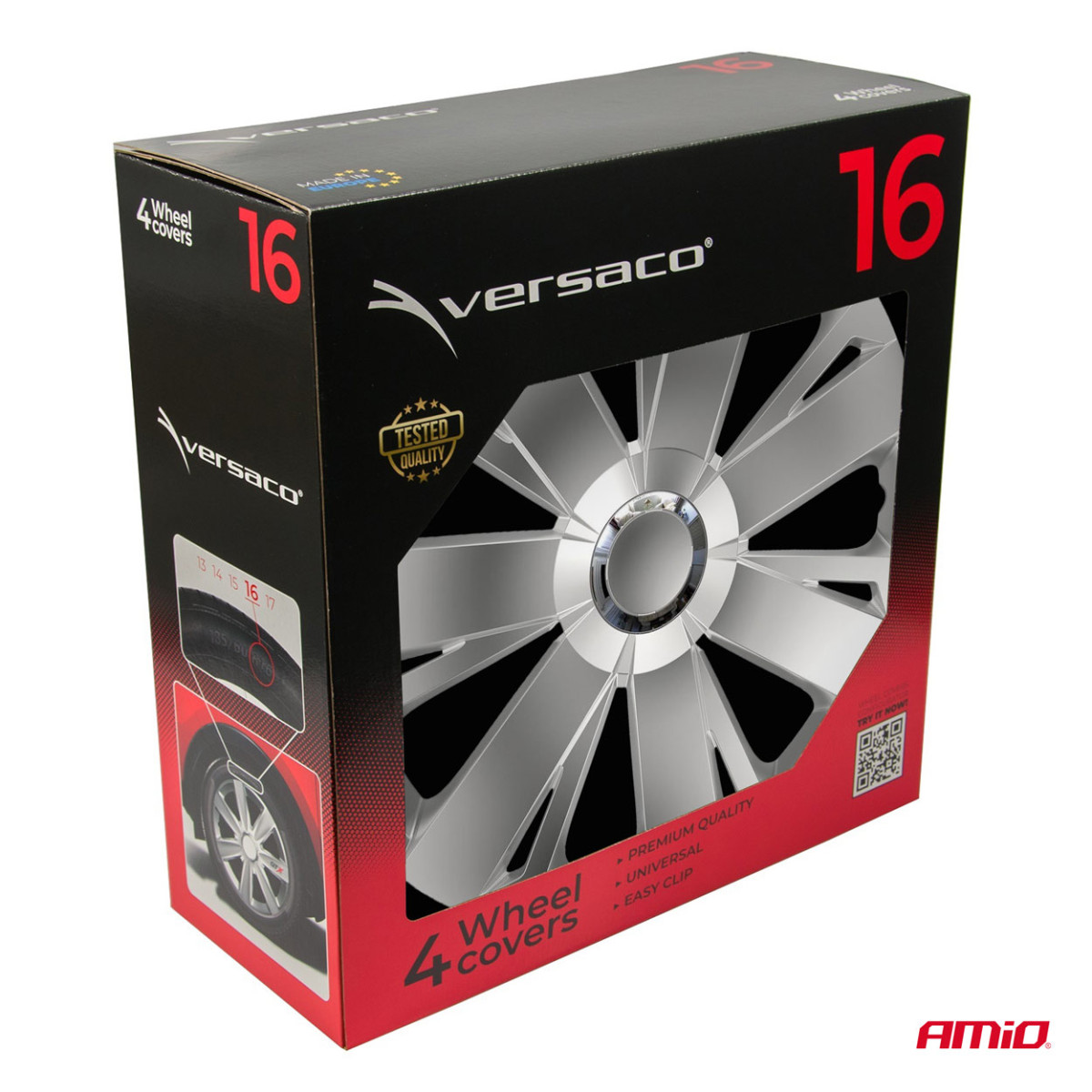 Pölykapselit 4 kpl, Energy, hopeanväriset 16"