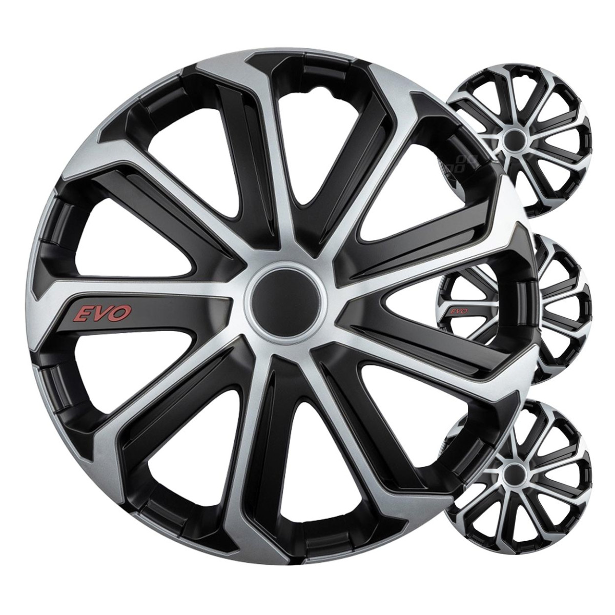 Pölykapselit 4 kpl EVO, musta ja hopea 14"