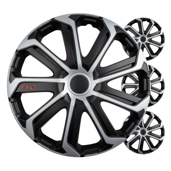 Pölykapselit 4 kpl EVO, musta ja hopea 15"