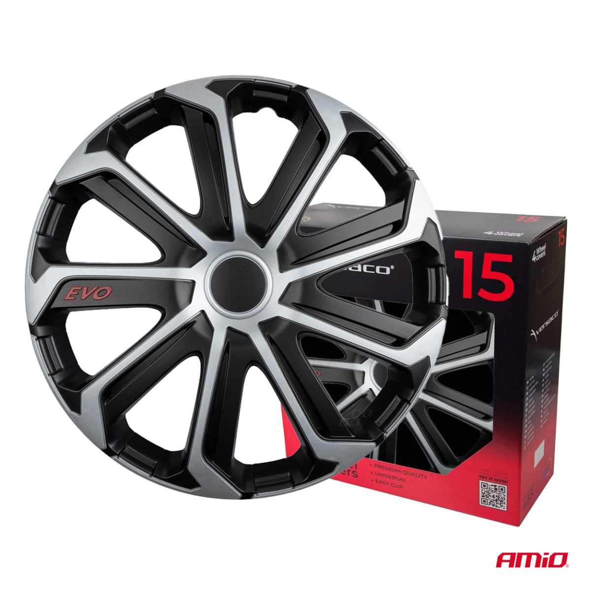 Pölykapselit 4 kpl EVO, musta ja hopea 15"