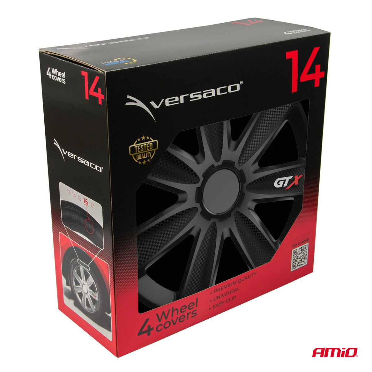 Pölykapselit 4 kpl GTX, hiilimusta 14"