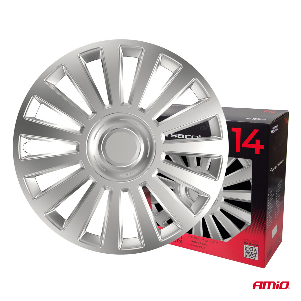 Pölykapselit 4 kpl. Luxury, hopeanväriset 14"