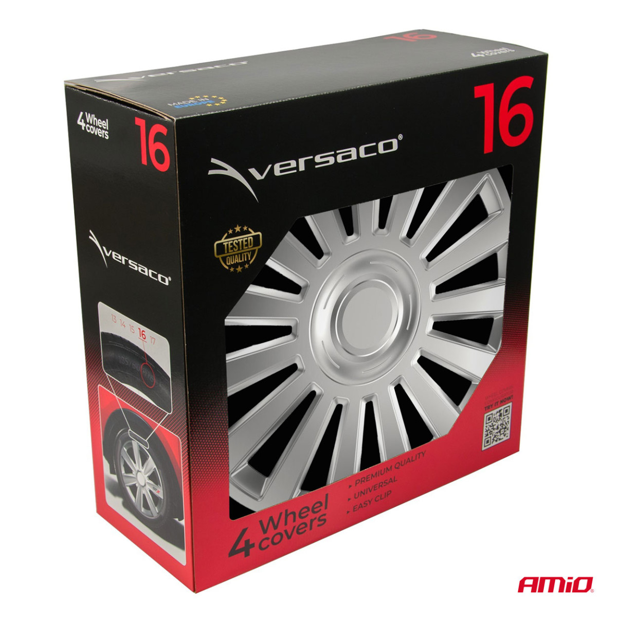 Pölykapselit 4 kpl. Luxury, hopeanväriset 16"