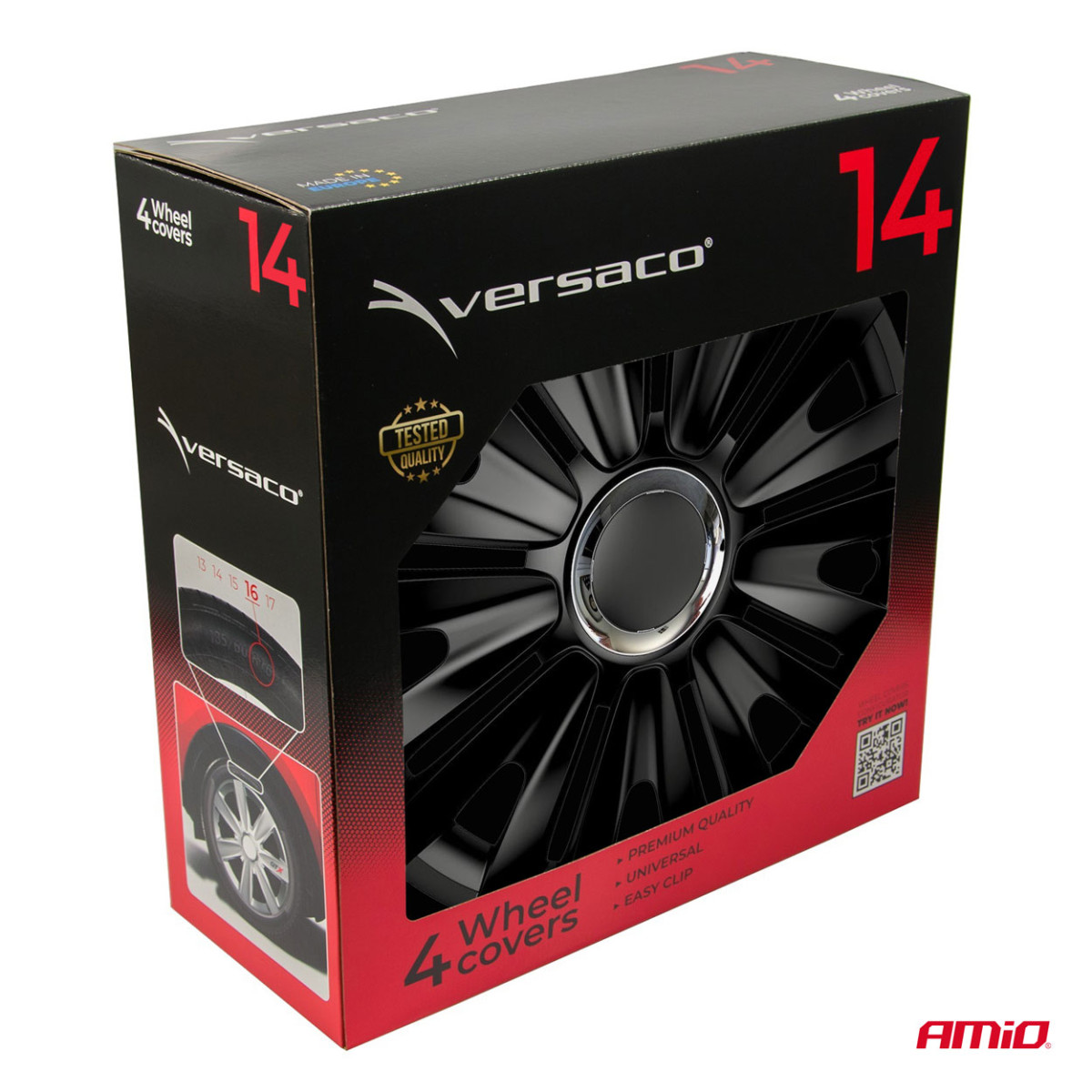 Pölykapselit 4 kpl, Royal, musta, 14"