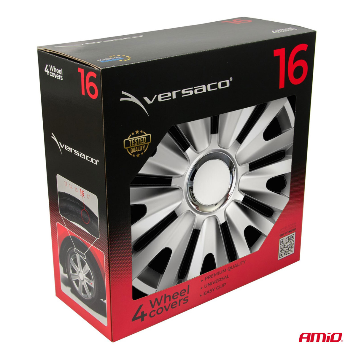 Pölykapselit 4 kpl, Royal, hopeanväriset 16"