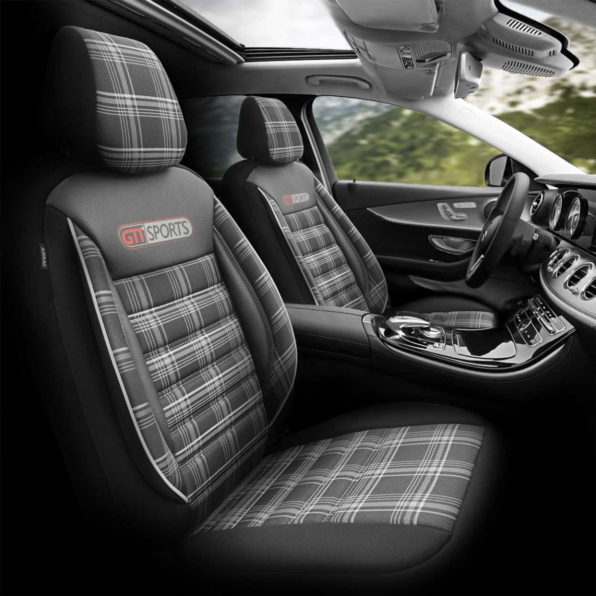 Yleismalliset istuinsuojat OTOM, GTI SPORT - musta/harmaa