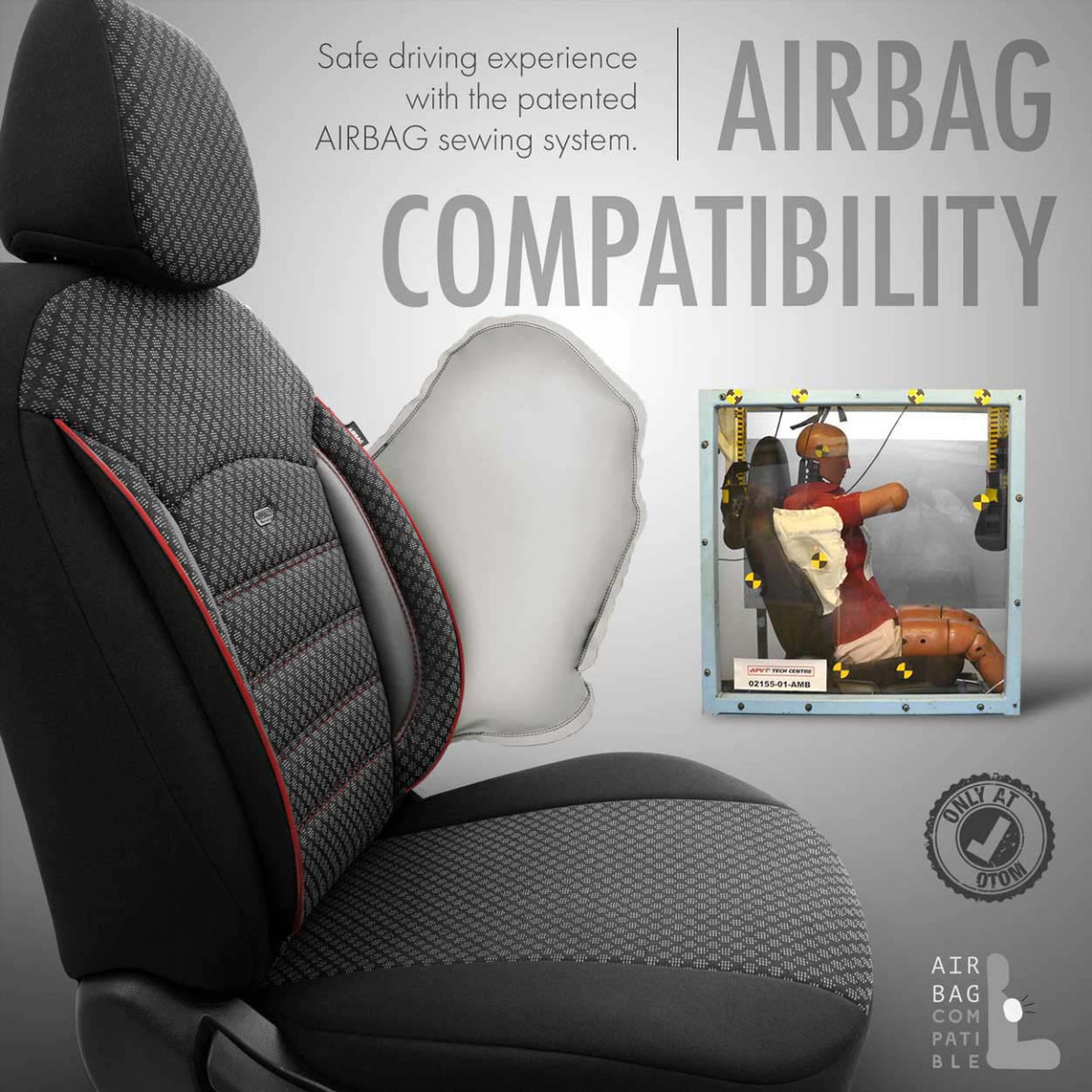 Yleismalliset istuinsuojat OTOM, SPORT PLUS - harmaa, punainen