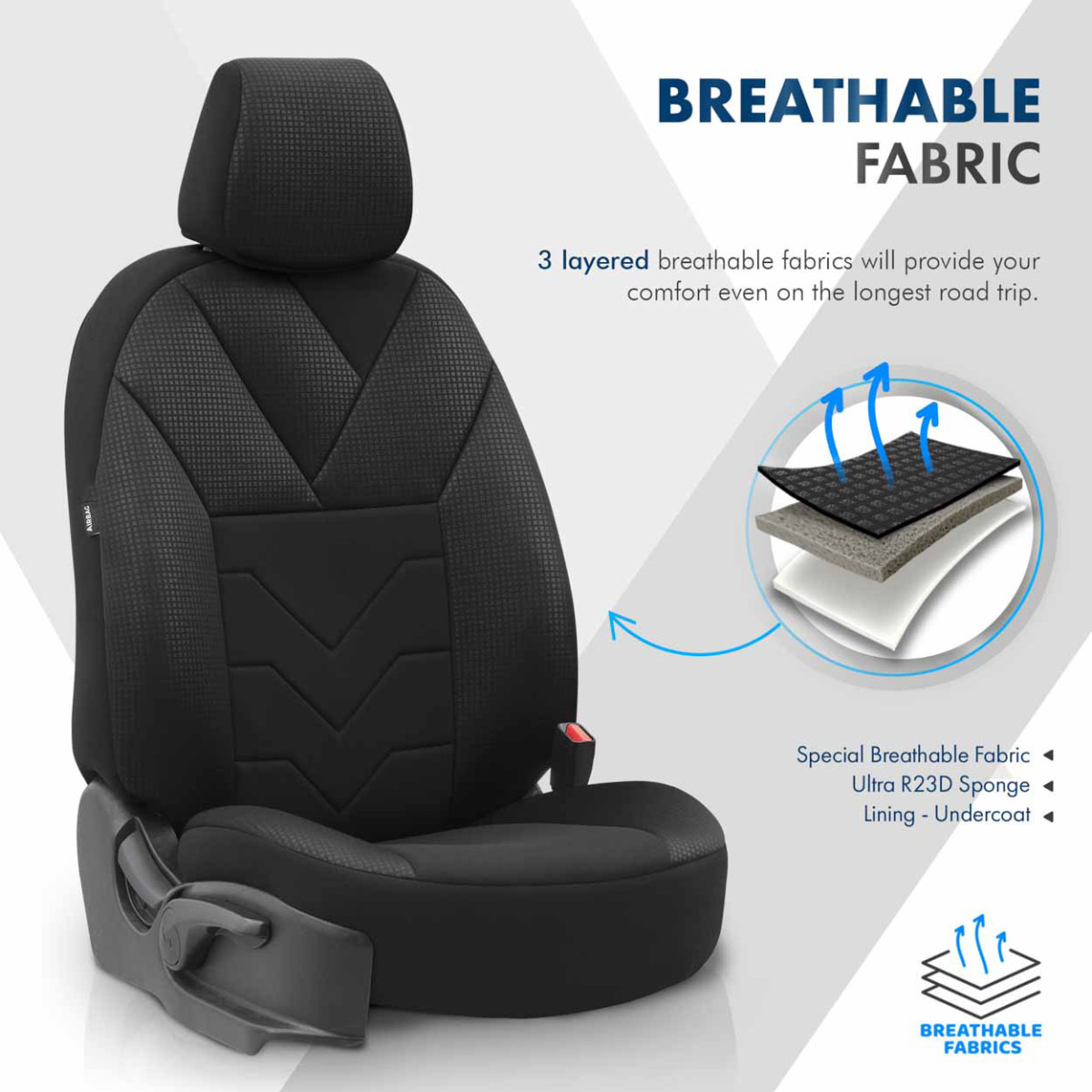 Yleismalliset istuinsuojat OTOM, TEMPO - musta