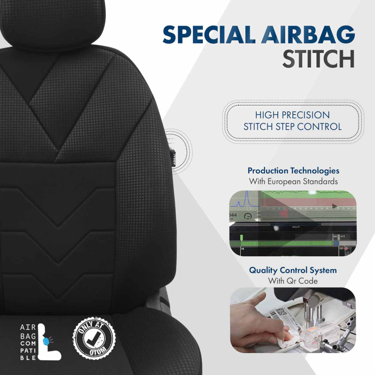 Yleismalliset istuinsuojat OTOM, TEMPO - musta