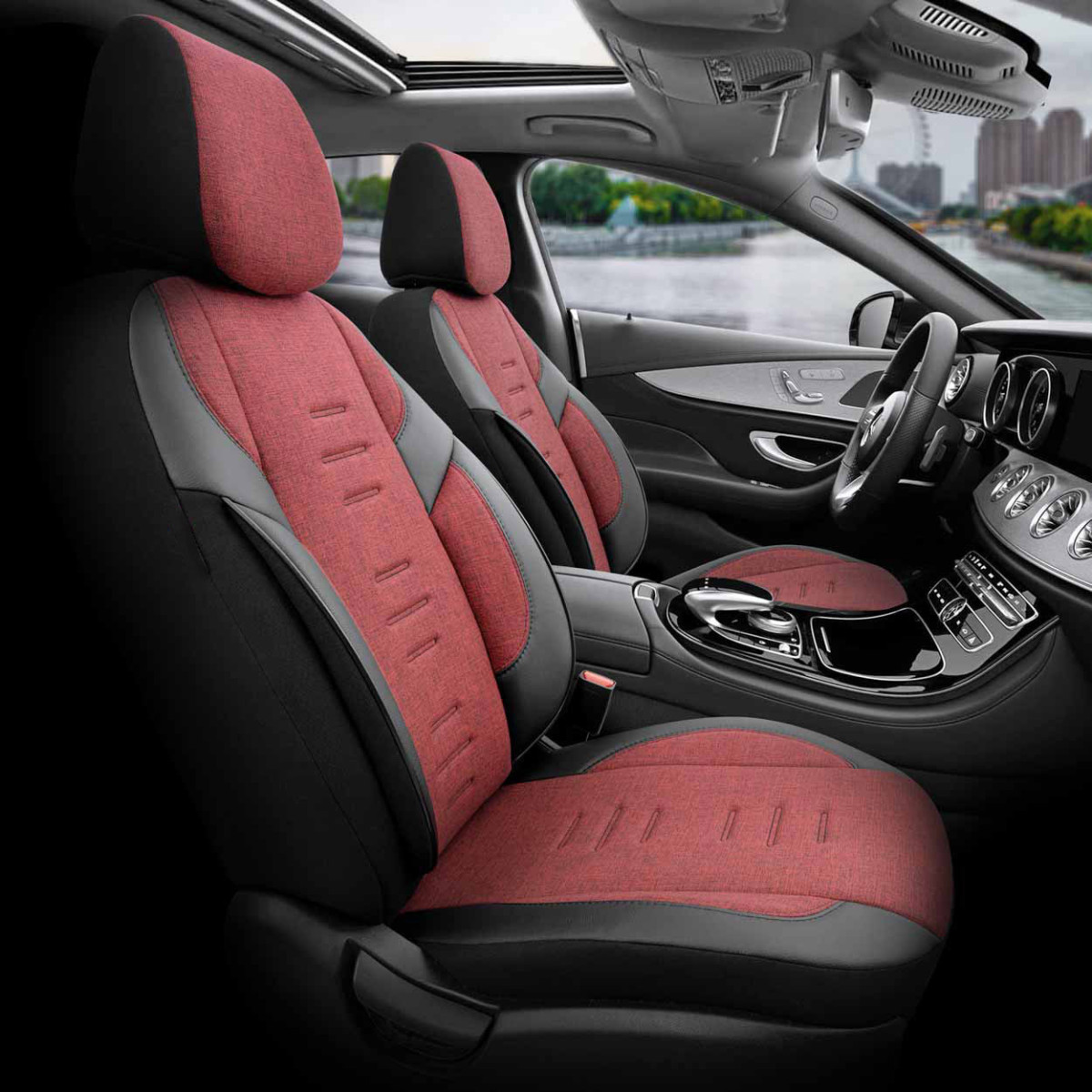 Yleismalliset istuinsuojat OTOM, THRONE - punainen