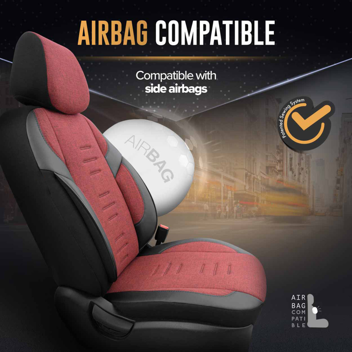 Yleismalliset istuinsuojat OTOM, THRONE - punainen