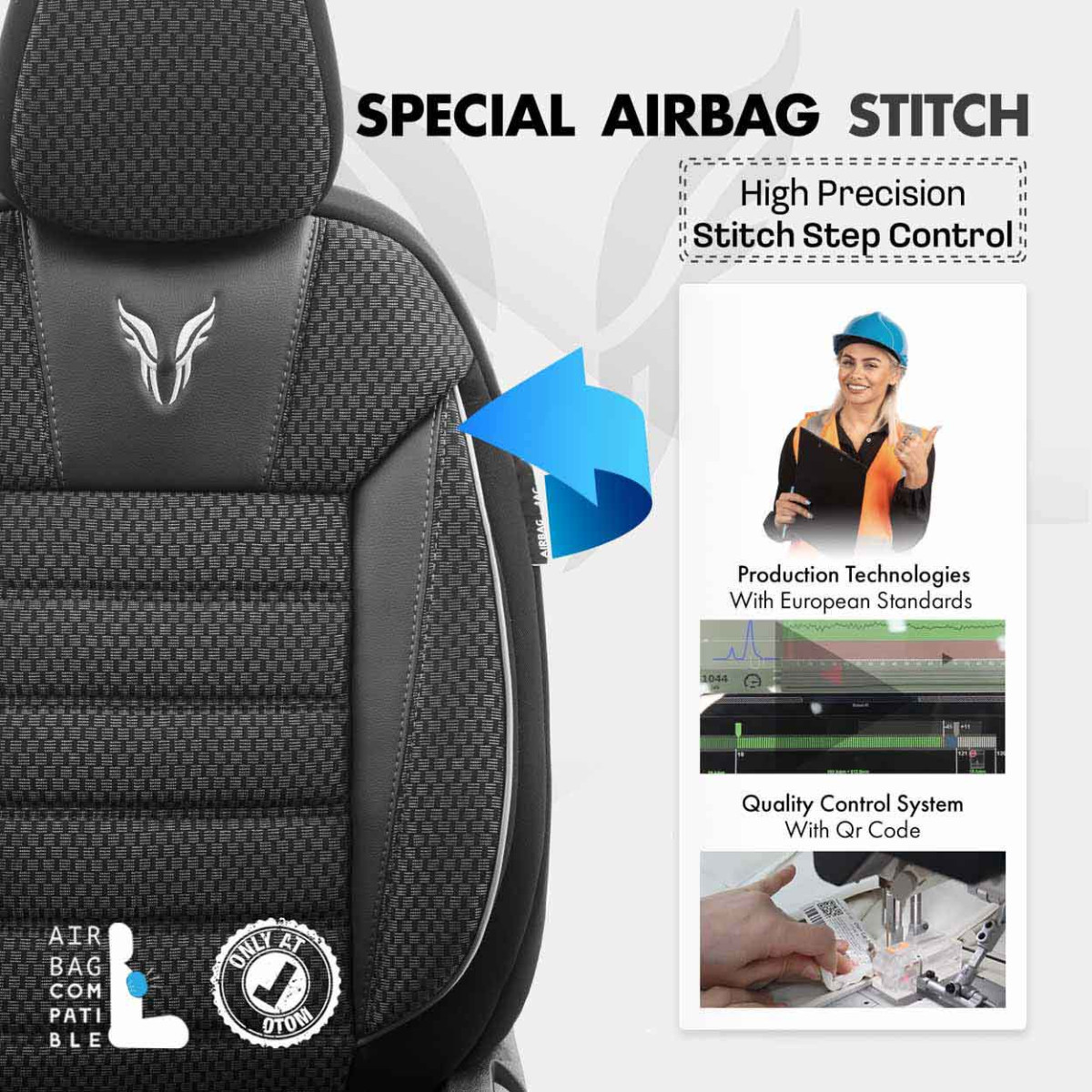 Yleismalliset istuinsuojat OTOM, TORO - musta