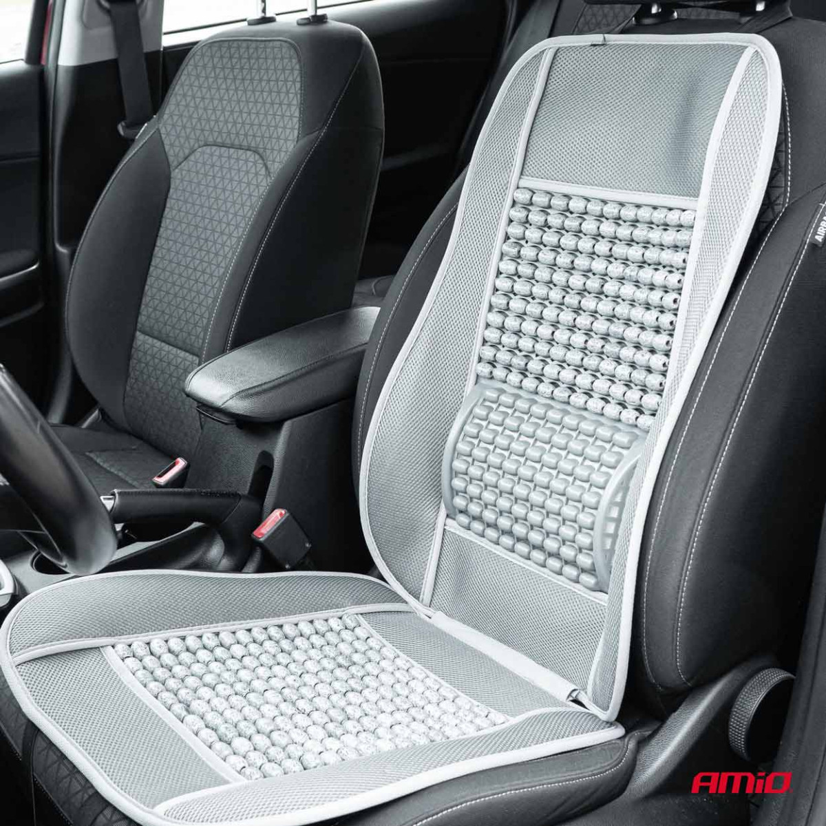 Turvaistuimen matto helmillä 110 x 46 cm - harmaa