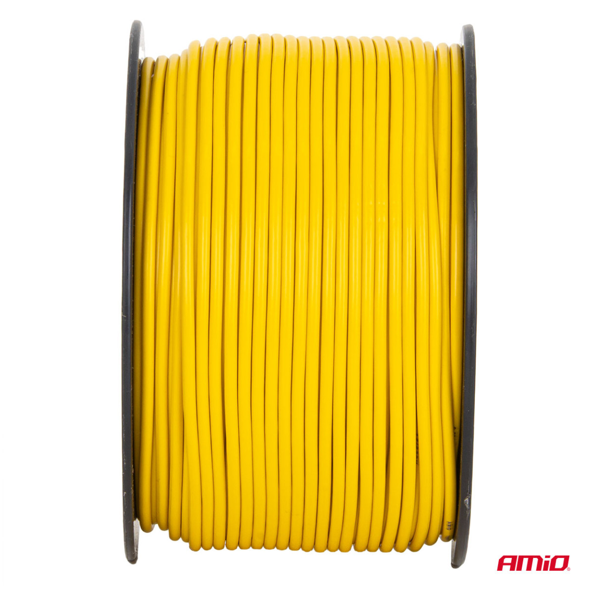 Yksijohtiminen CCA-kaapeli, keltainen, 1x1mm² 100m 5A 12/230V AMIO-04448