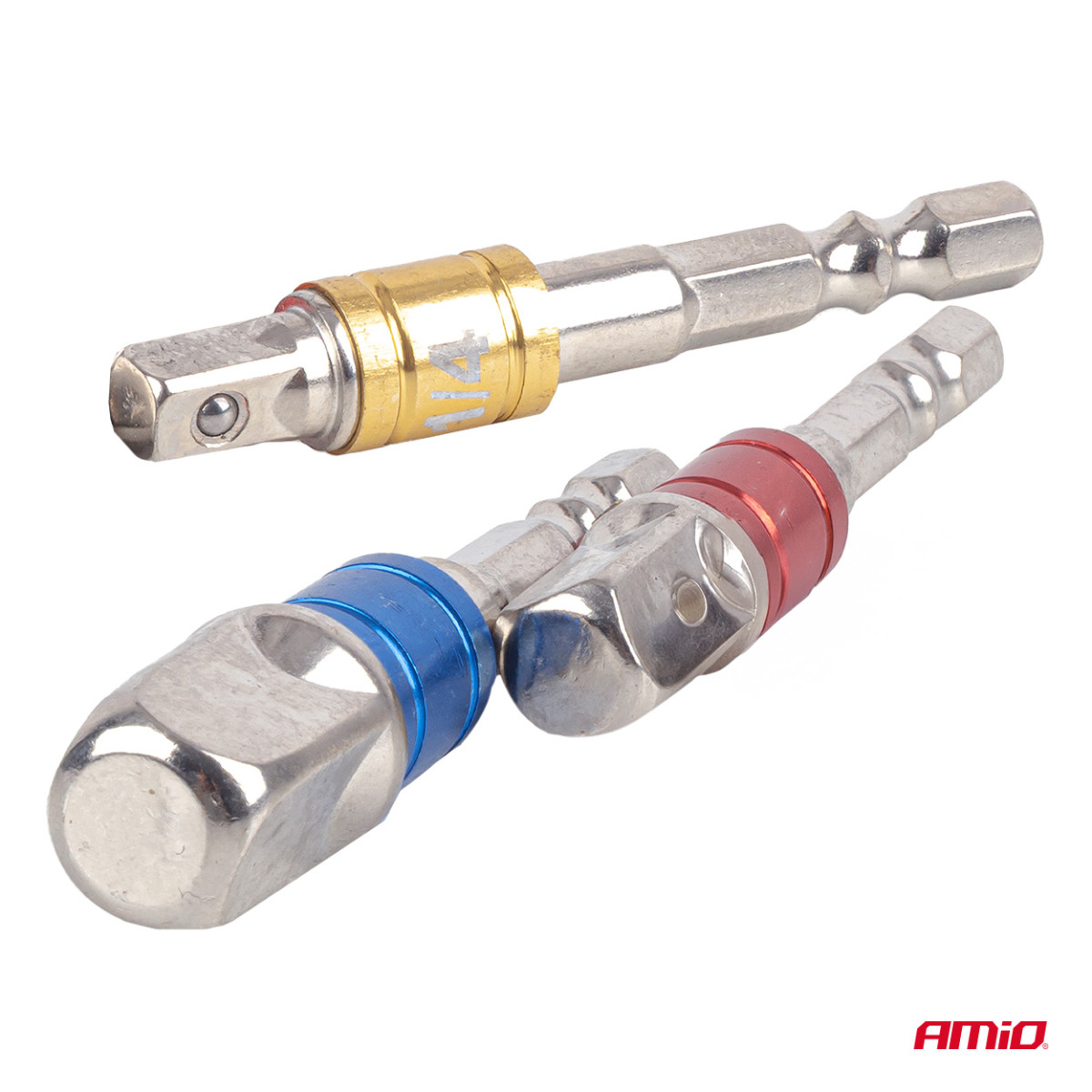 Ruuvimeisselin hylsysovitinsarja, 1/4" / 3/8" / 1/2", 3 kpl, AMIO-04936