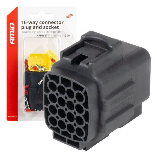 Vedenpitävä 16-nastainen sähköliitin, 2,2 mm AMIO-04353