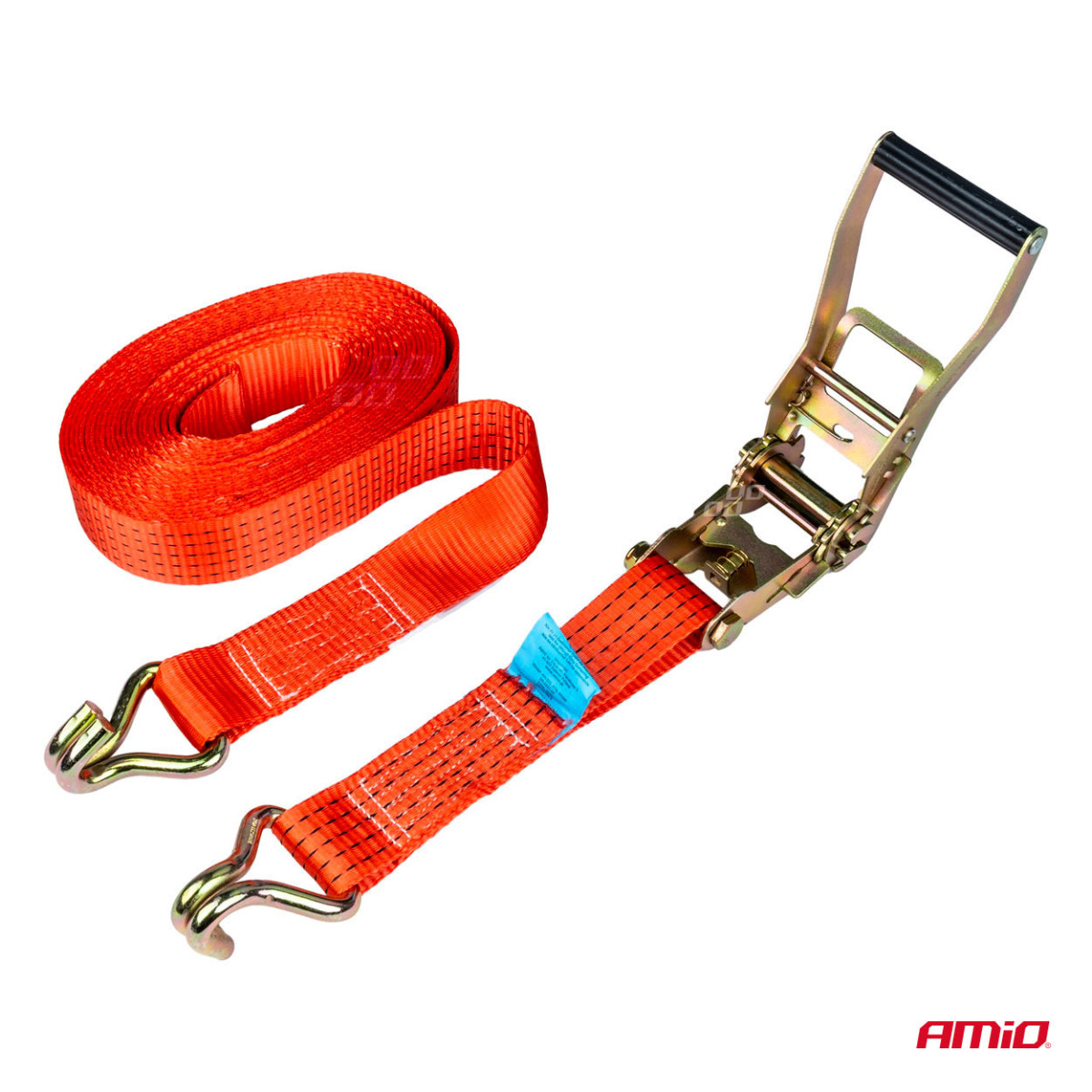 Kuormankiinnitysliina kiristimellä ja tuella 5000 kg, 3 m x 50 mm, AMIO-03317