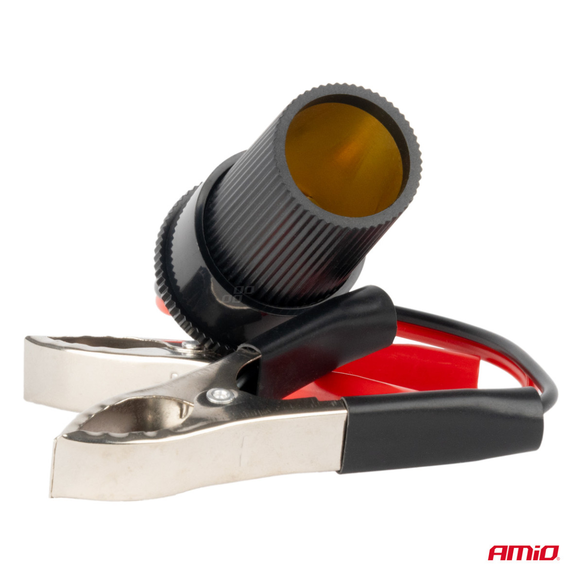 Tupakansytytinadapteri 12V/24V, krokotiilityyppi, 15 cm AMIO-03803