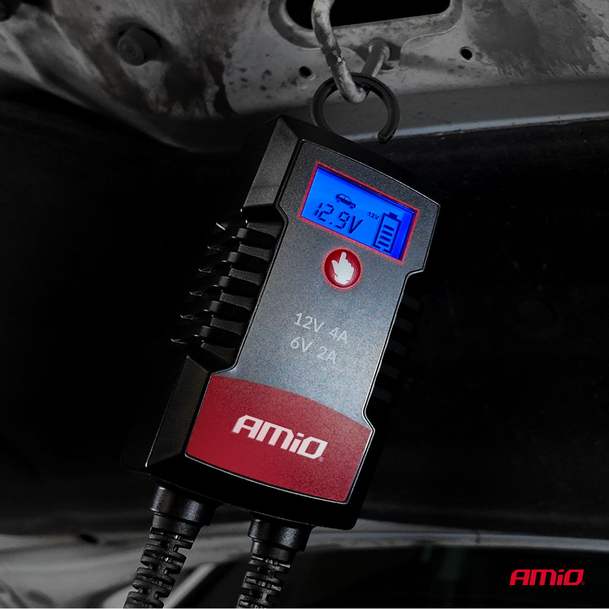 Digitaalinen akkulaturi AGM/GEL/LiFePO4 4A 6/12V PRO HOOK AMIO-04531