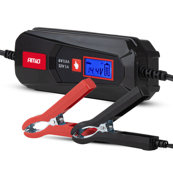 Digitaalinen akkulaturi LYIJY/STD/GEELI/AGM/LiFePO4 5A 6/12V AMIO-04522