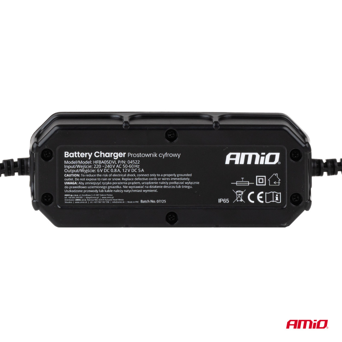 Digitaalinen akkulaturi LYIJY/STD/GEELI/AGM/LiFePO4 5A 6/12V AMIO-04522