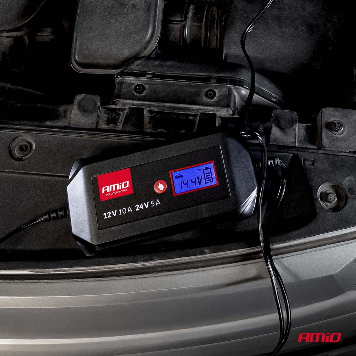 Digitaalinen akkulaturi STD/GEELI/AGM/MÄRKÄ 10A 12/24V AMIO-04525