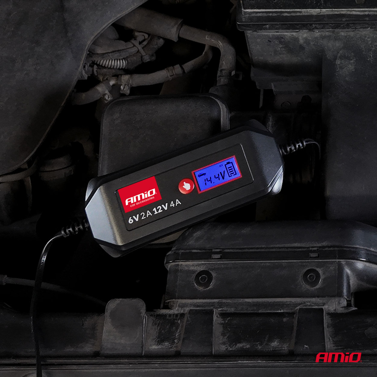 Digitaalinen akkulaturi STD/GEELI/AGM/MÄRKÄ 4A 6/12V AMIO-04523
