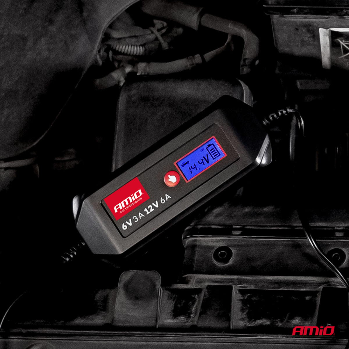 Digitaalinen akkulaturi STD/GEEL/AGM/WET 6A 6/12V AMIO-04524