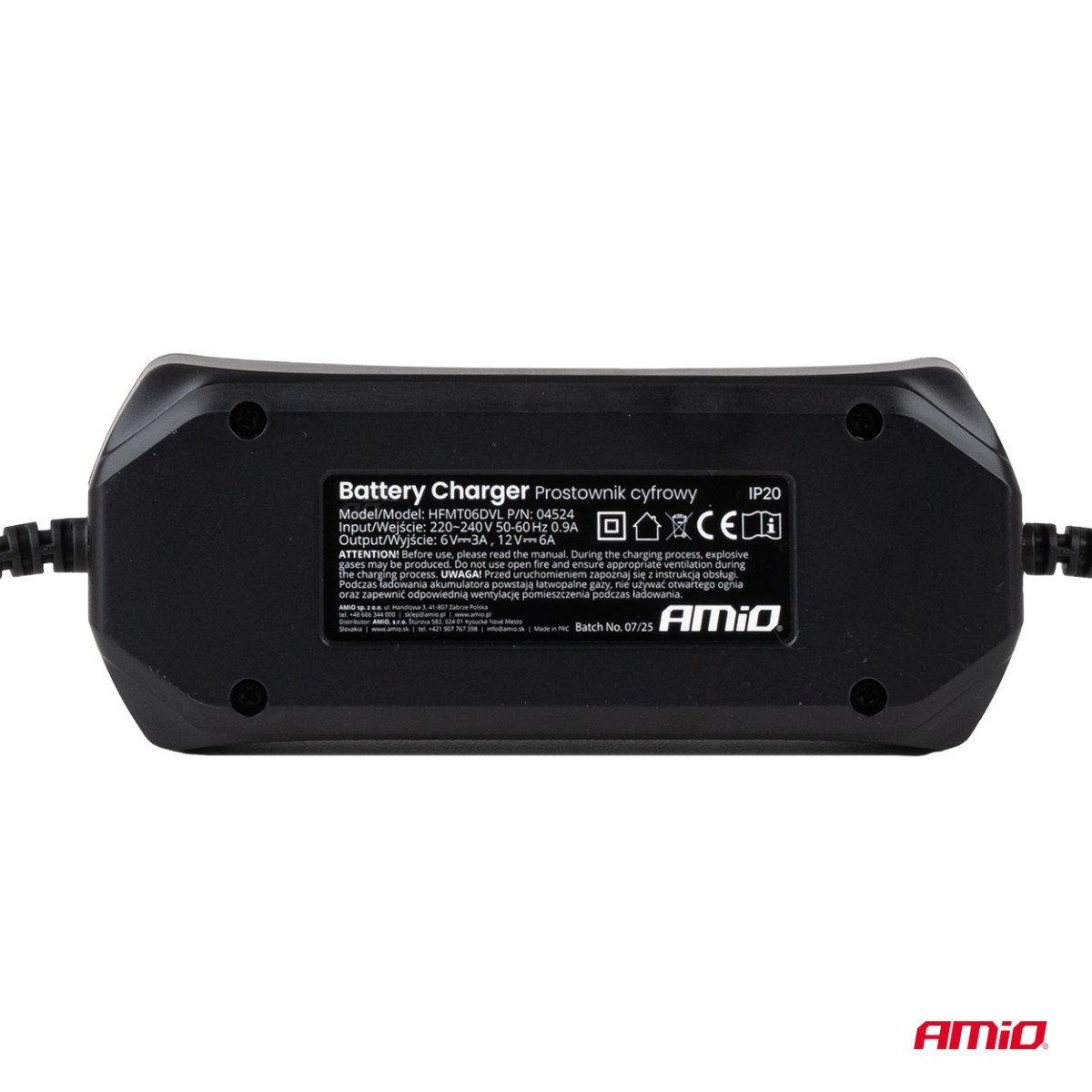 Digitaalinen akkulaturi STD/GEEL/AGM/WET 6A 6/12V AMIO-04524