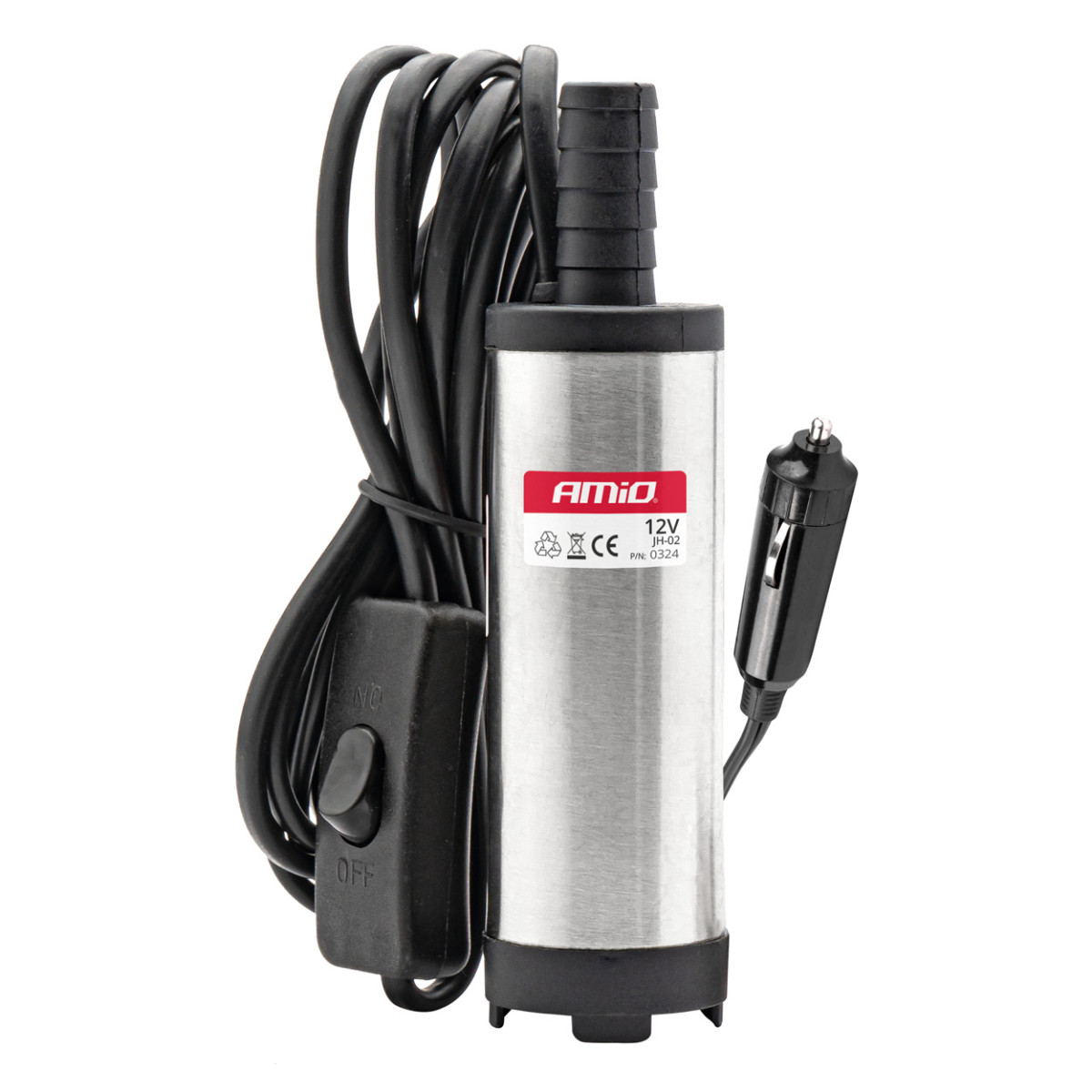 Upotettava sähköinen dieselpolttoaineen imupumppu 38 mm 12 V auton virtapistokkeen adapterilla AMIO-03242