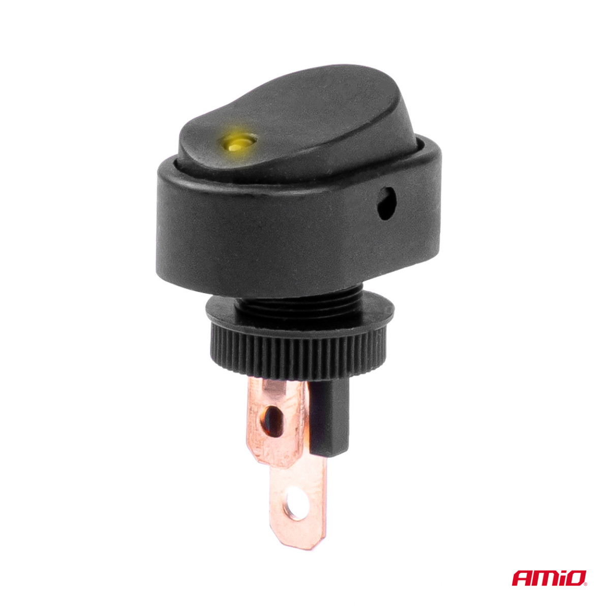 Elliptinen kytkin keltaisella valaistuksella 12/24V max 30A ON/OFF AMIO-03088