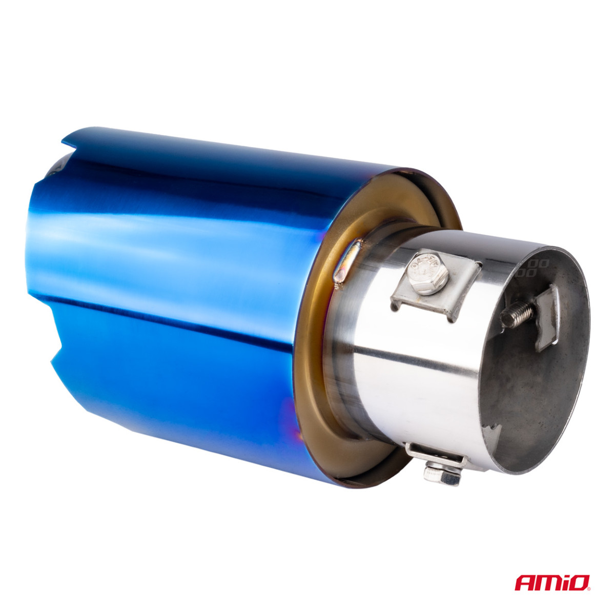 Äänenvaimentimen pää, ruostumatonta terästä, sininen AMiO-04066