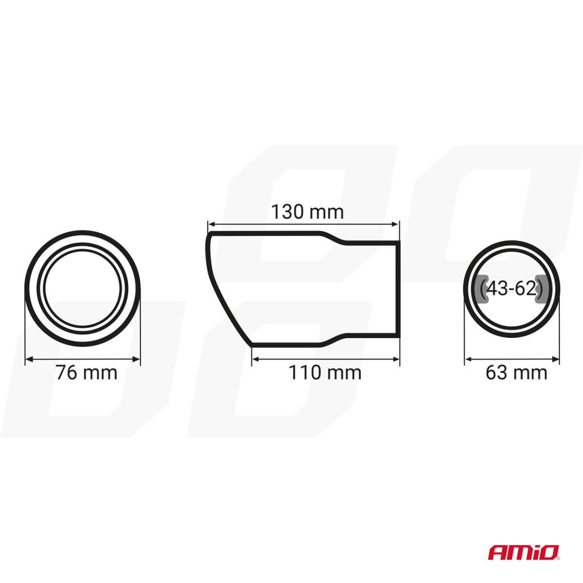 Äänenvaimentimen pää, ruostumatonta terästä, vihreä, AMiO-04071