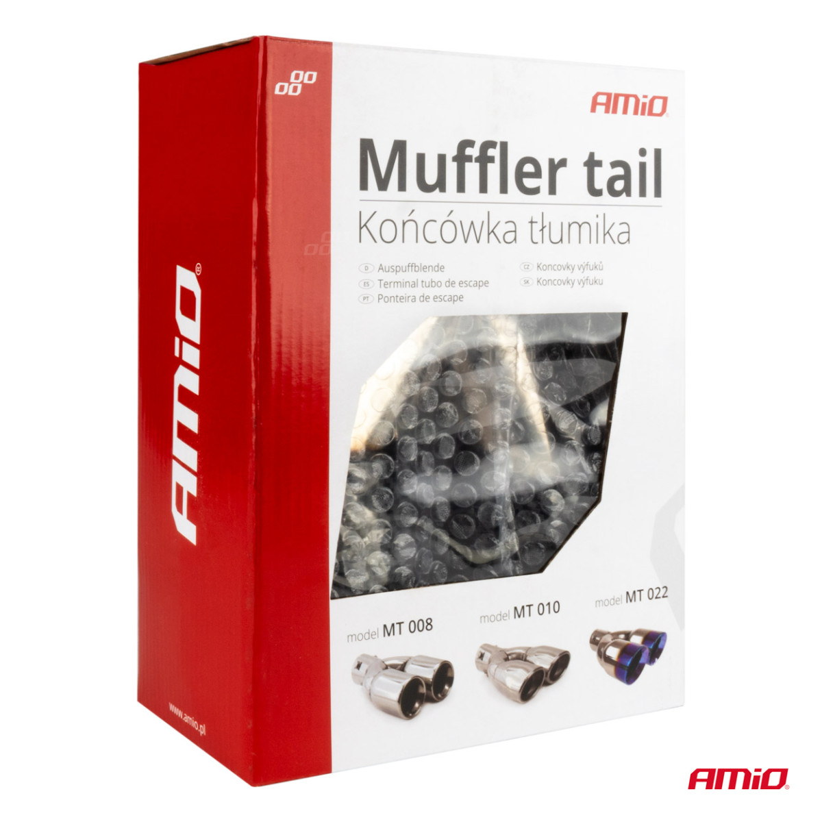 Äänenvaimentimen pää, ruostumatonta terästä, kaksinkertainen, kromattu AMiO-04062