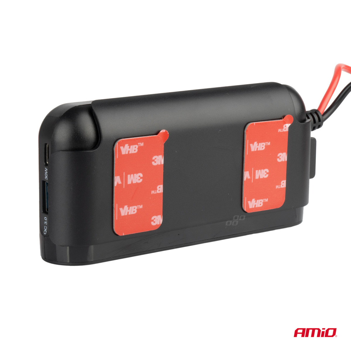 Jatkoliitin volttimittarilla, USB ja USB-C 12-24 V, AMIO-03782