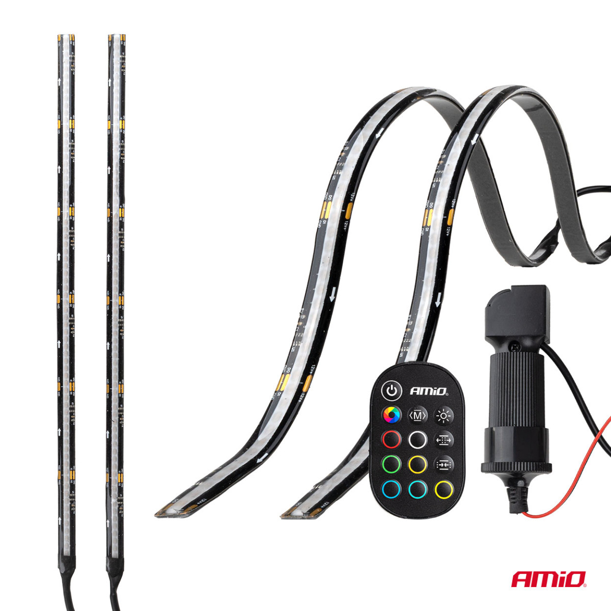 Joustavat sivulle asennettavat LED COB -nauhat 2x30 cm 12V, RGB, useita värejä, kaukosäätimellä