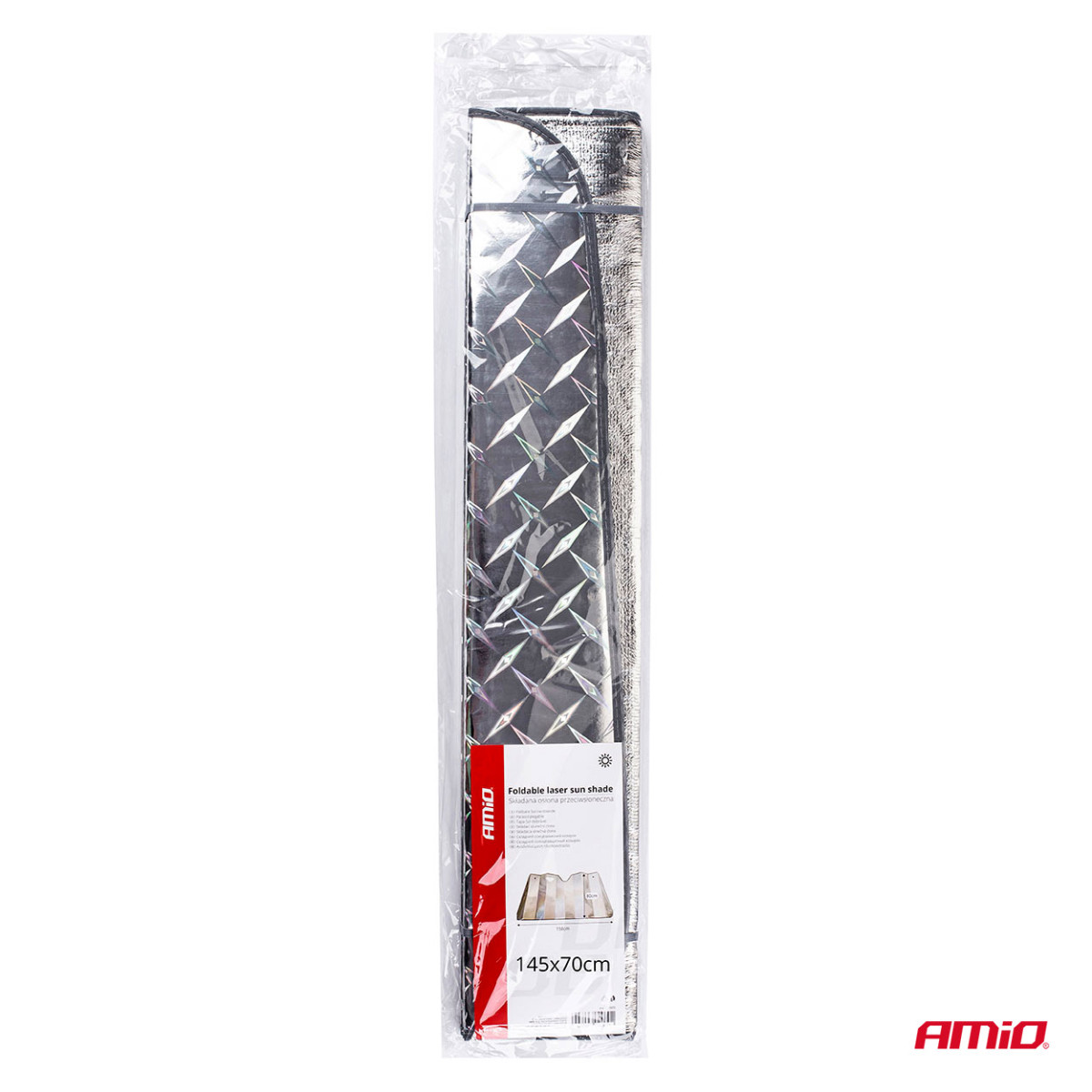 Taittuva auton aurinkosuoja 145x70 cm AMIO-02908
