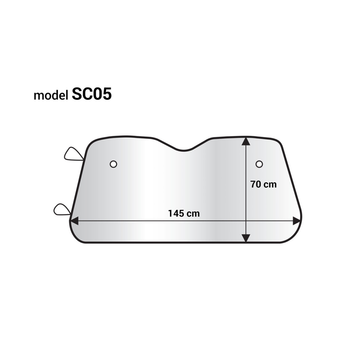 Tuulilasin suoja 145x70 cm, hopea, EPE-vaahto AMIO-01535