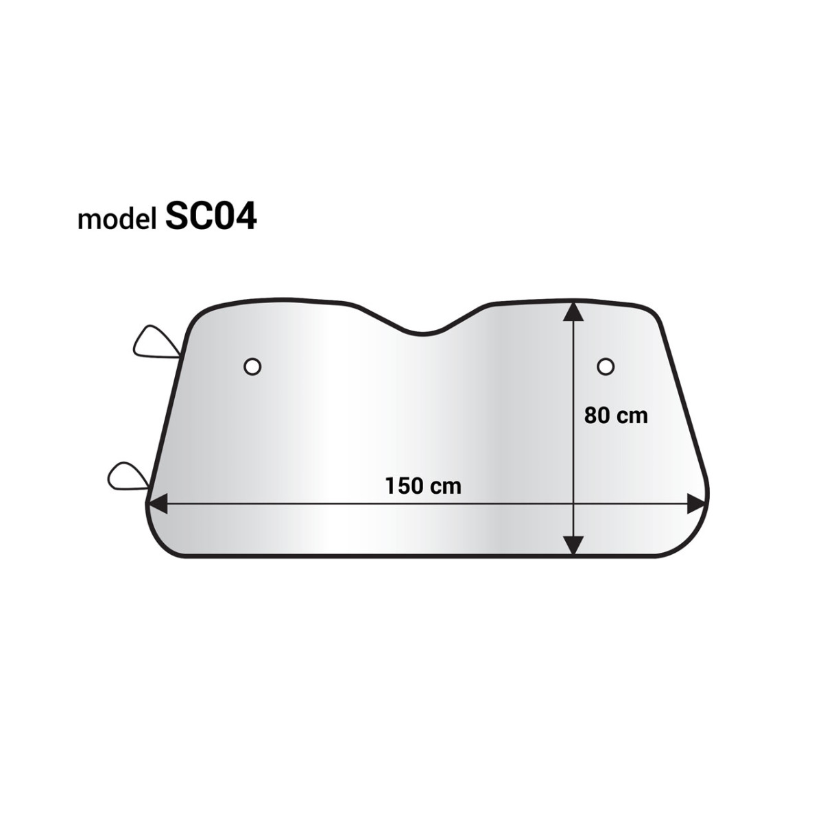 Tuulilasin suoja 150x80 cm, hopea, EPE-vaahto AMIO-01534